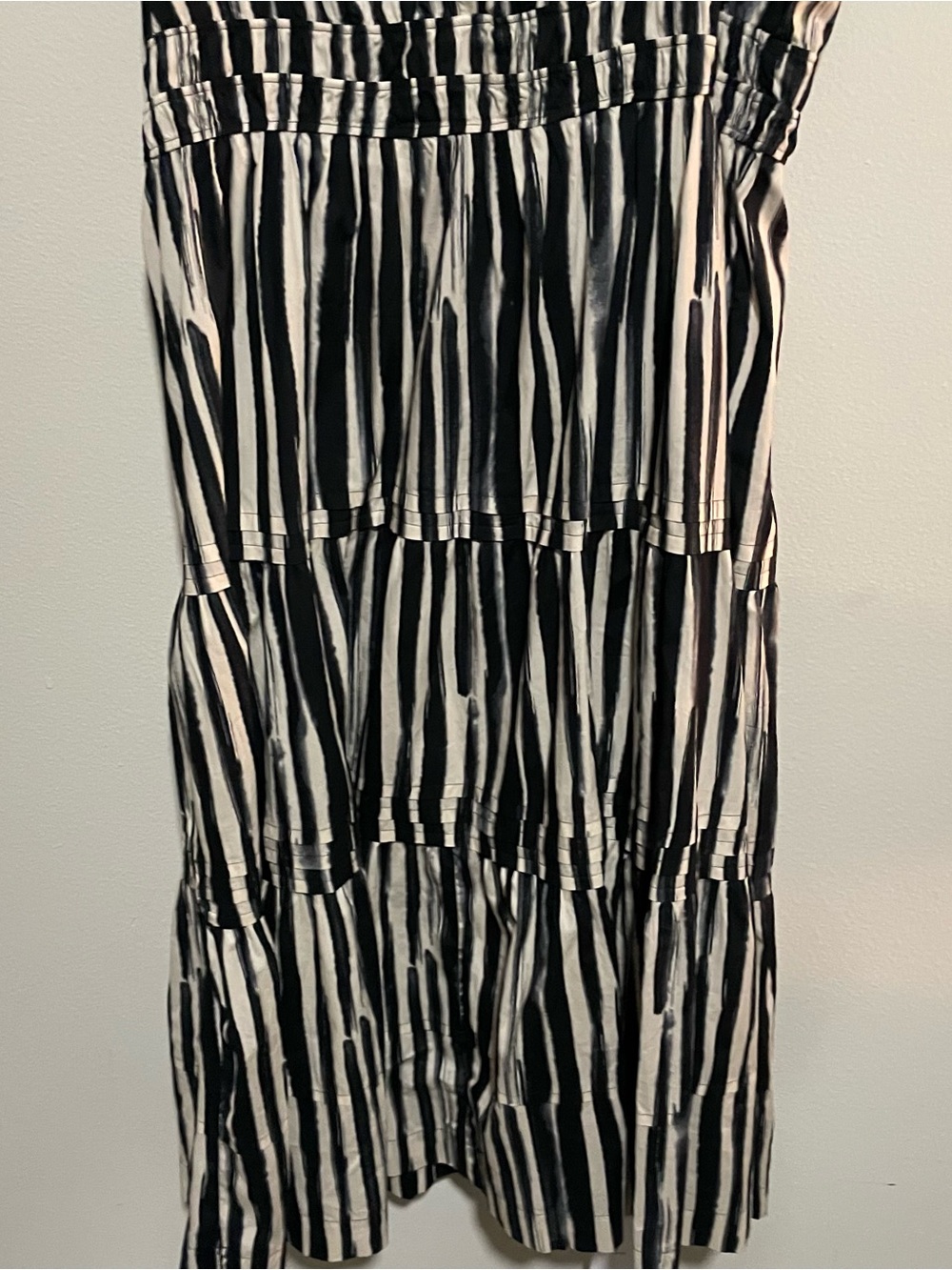 Anthropologie The Somerset Black Maxi Dress Cotton Tiered Carbon, Size 2x - Picture 4 of 5